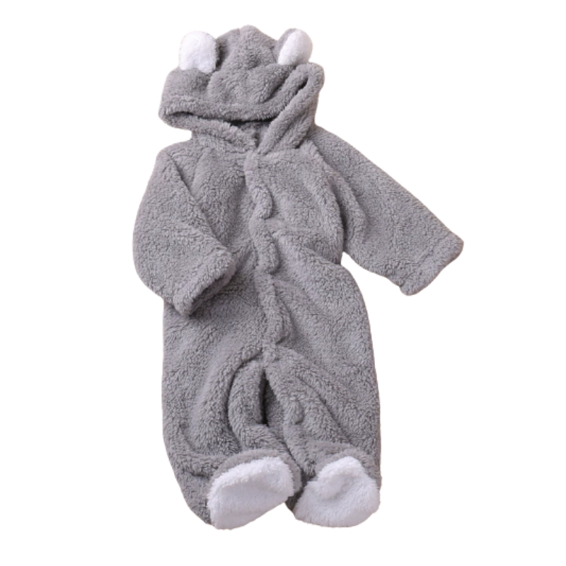 Combinaison bébé grise, douce et confortable