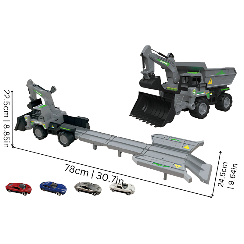 Camion de construction gris, matériau durable et solide