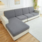 Housse en jacquard gris sur coussin, vue de face