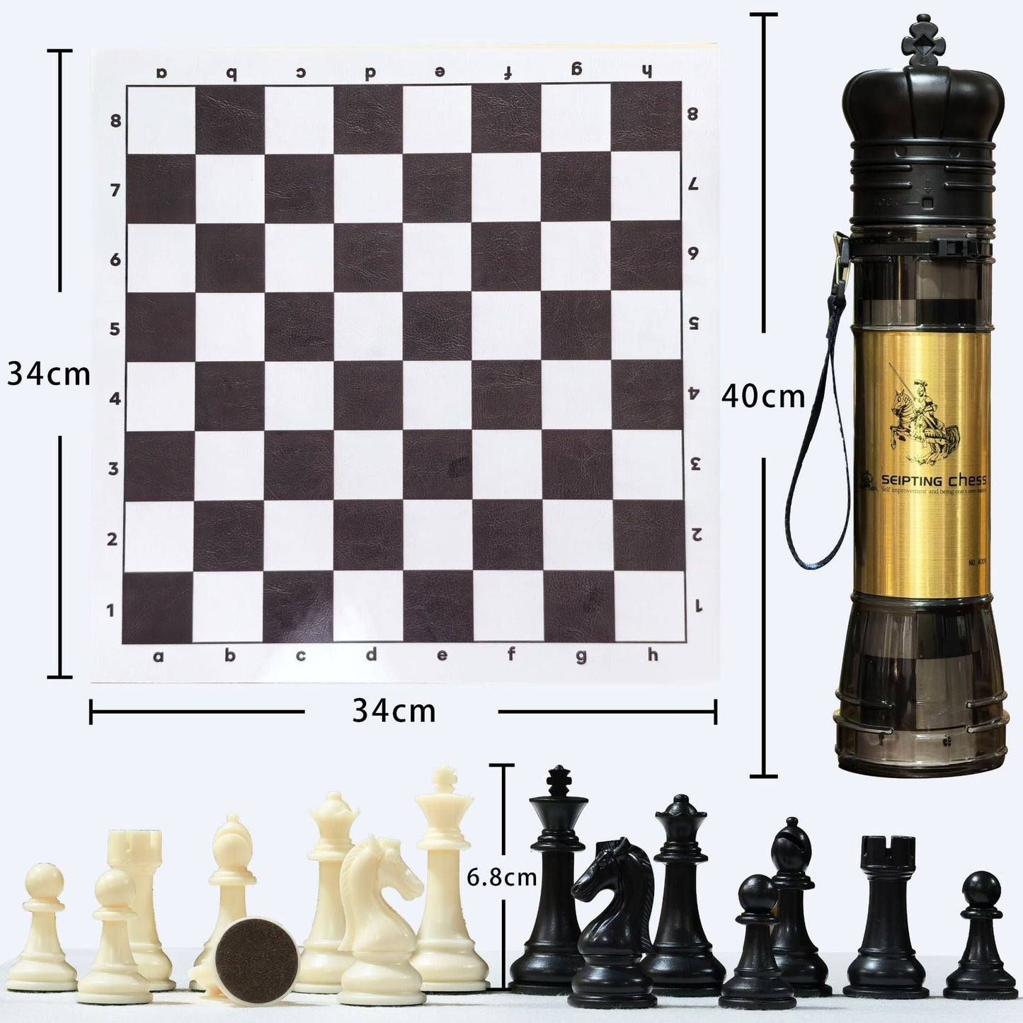 Détail des pièces d'échecs sur le plateau