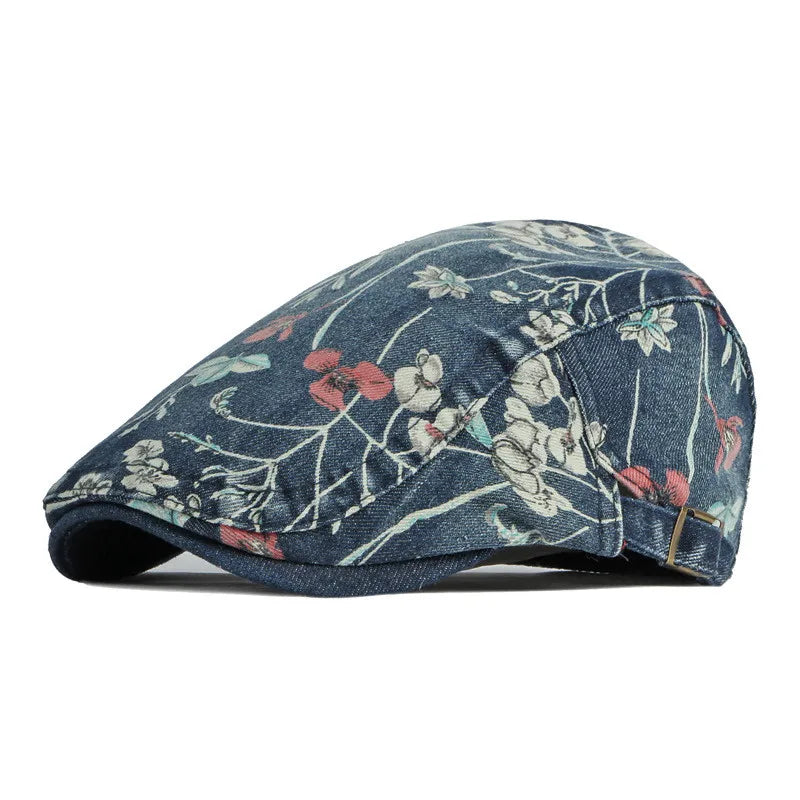 Vue latérale d'un béret en coton, design épuré