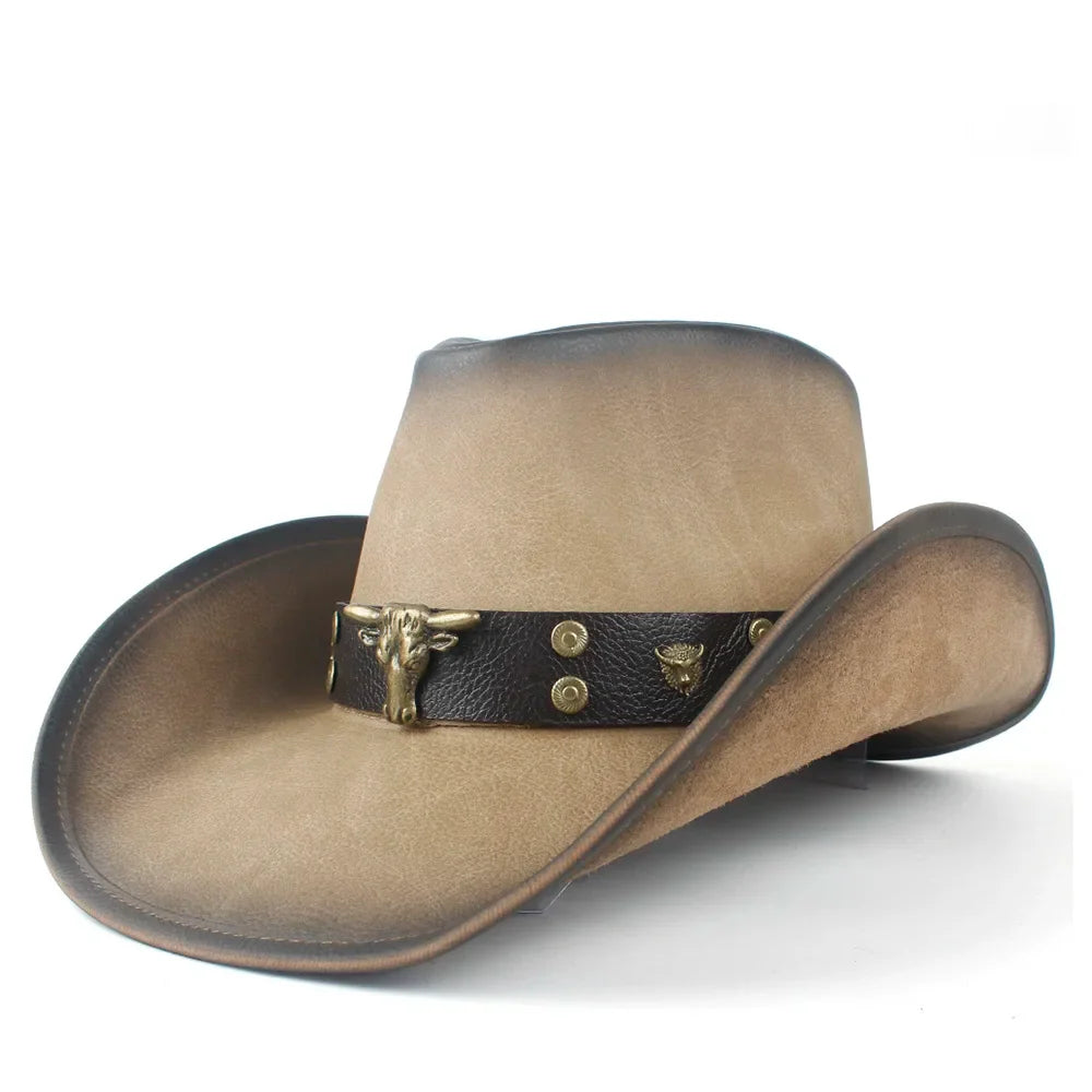 Chapeau Cowboy Cuir Véritable h2c37ea970fe148d699f35c83607e5f6an présentation du produit