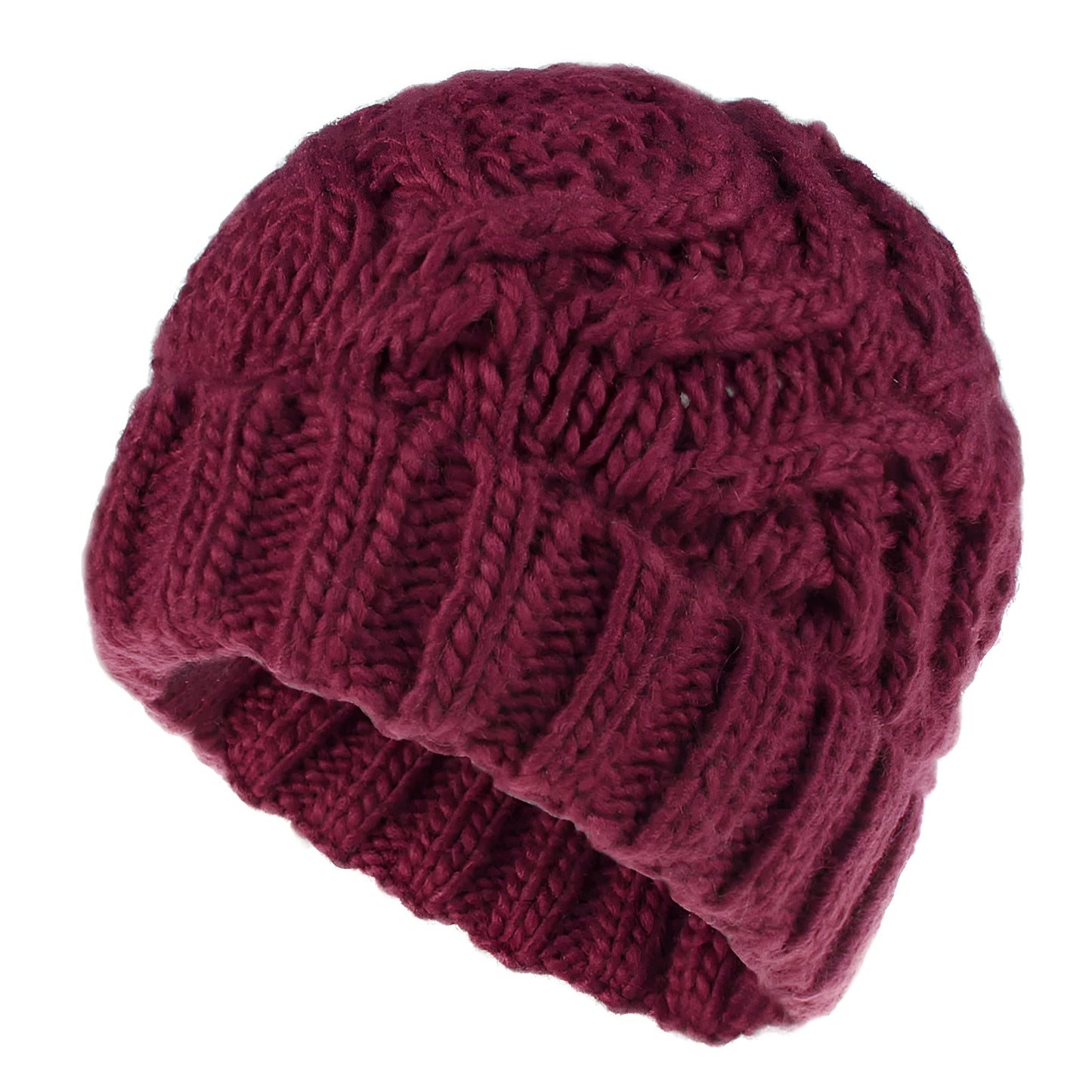 Détail du bord côtelé du bonnet en tricot
