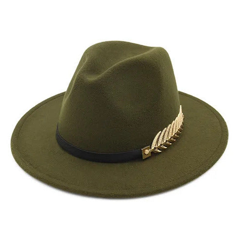 Chapeau Fedora en feutre avec étiquette intérieure visible