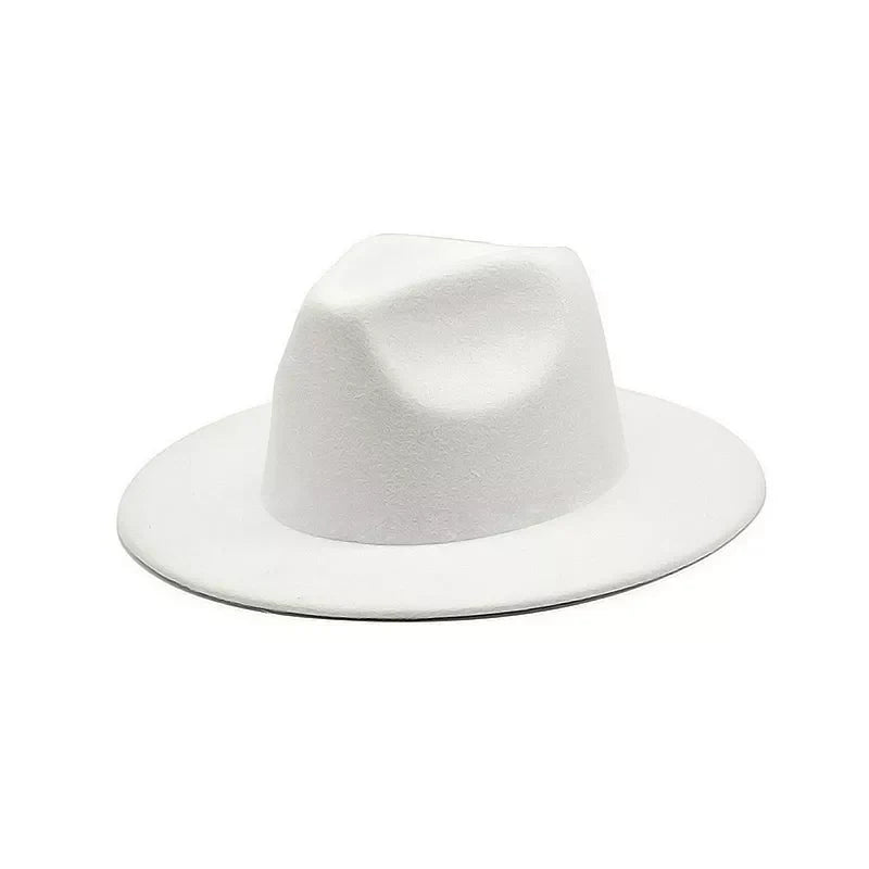 Chapeau Fedora en coton, avec une bande décorative visible
