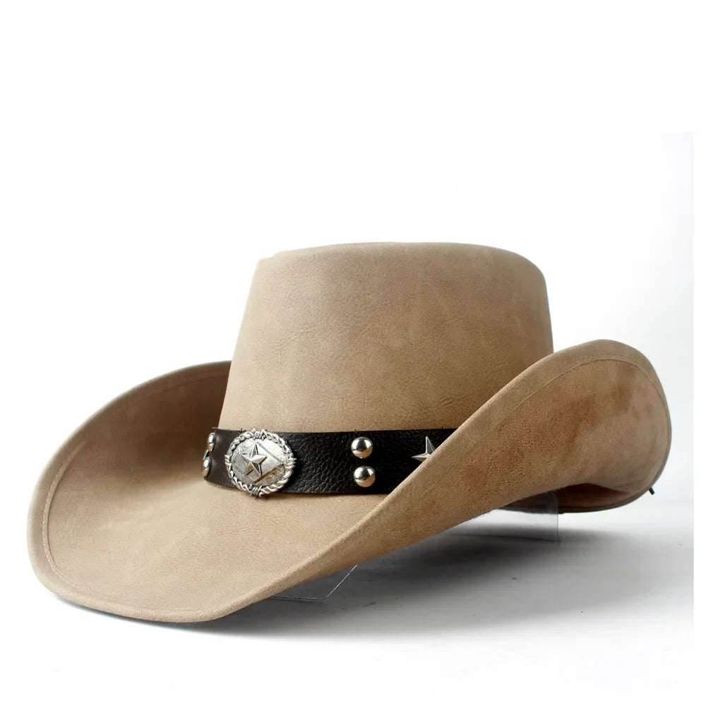Chapeau Cowboy Cuir Véritable h4b7123f7743e42aea037063476ba95f1m vue d'ensemble