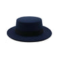 Vue de dessus d'un chapeau Fedora en laine, couleur anthracite