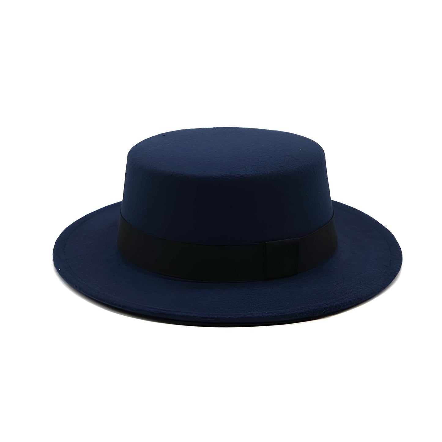 Vue de dessus d'un chapeau Fedora en laine, couleur anthracite