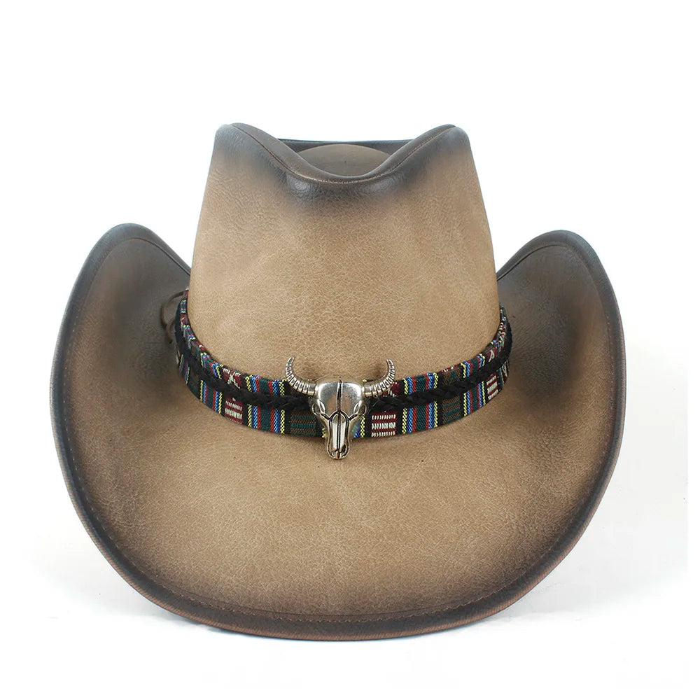 Chapeau Cowboy Cuir Véritable h6669a3f2fd184f609cee0de93ab1a797i vue latérale
