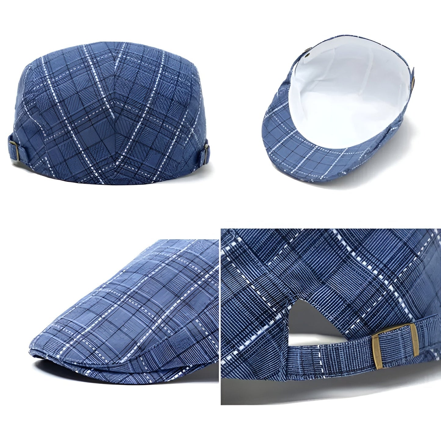 Gros plan sur un béret ajustable, texture polyester