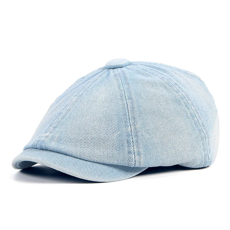 Zoom sur la texture du denim de la casquette Gavroche