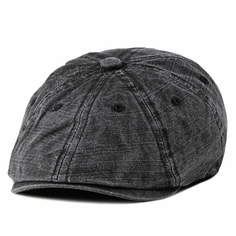 Détail du tissu en coton d'une casquette gavroche élégante