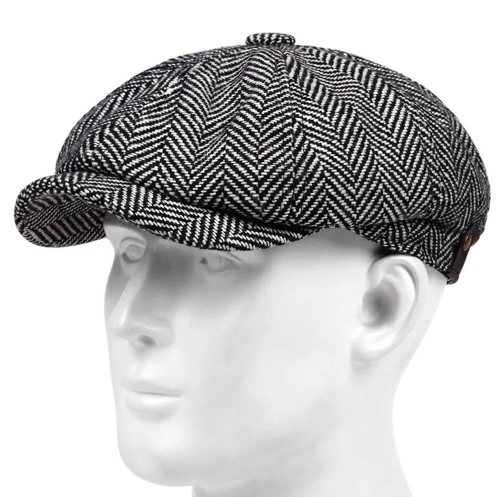 Casquette Gavroche avec bouton central, design classique