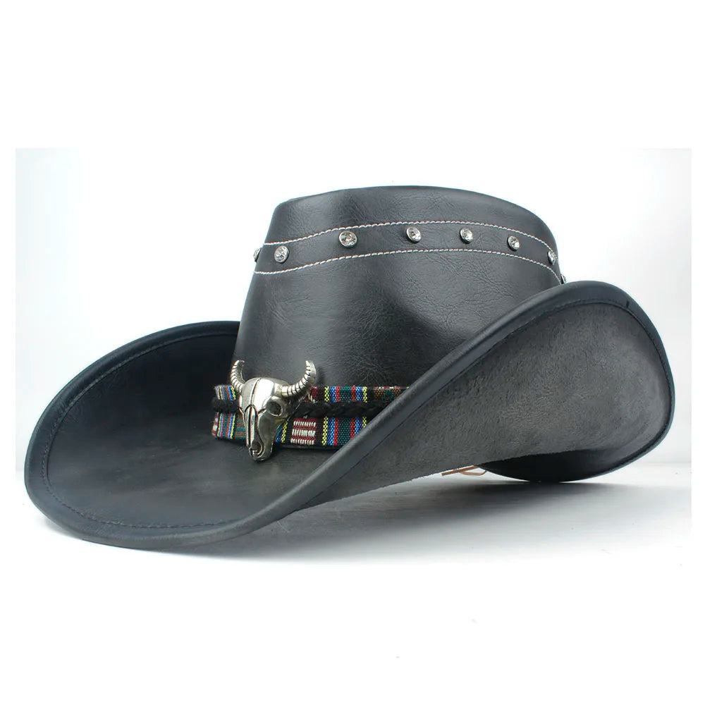 Chapeau Cowboy Cuir Véritable h93bbe264ccf9404e93037a562669ece8b vue rapprochée