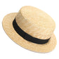 Chapeau de paille sur mannequin, vue de profil
