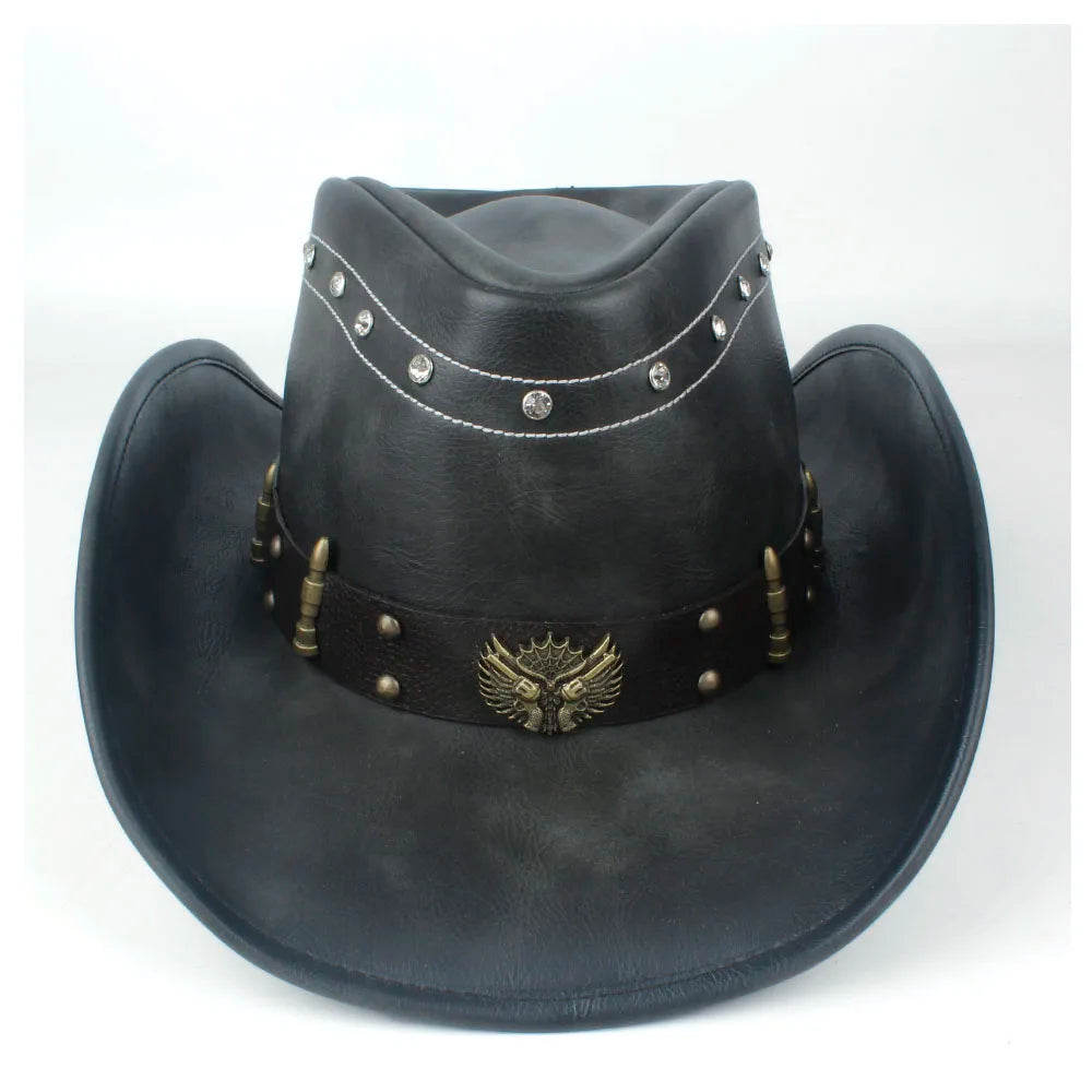 Chapeau Cowboy Cuir Véritable h9b94ad9ddec44f2a9774617505c69f457 vue de détail