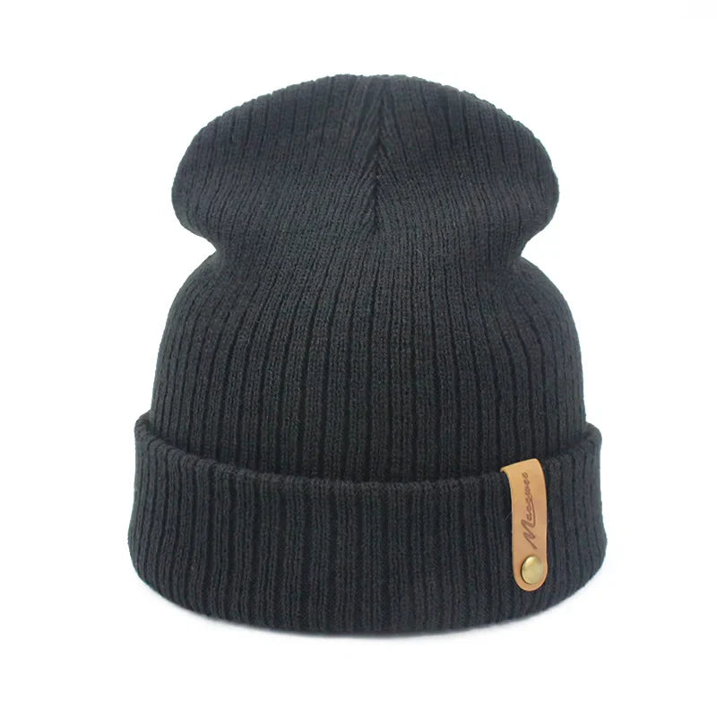 Bonnet blanc en maille, parfait pour l'hiver