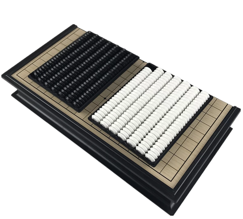 Dimensions du plateau de Go plié avec détails techniques