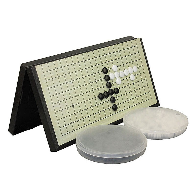 Jeu de Go plié montrant rangement compact des pierres