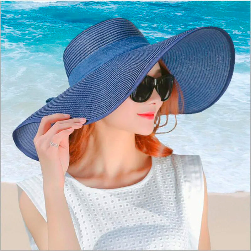 Chapeau de paille ajustable avec ruban intérieur
