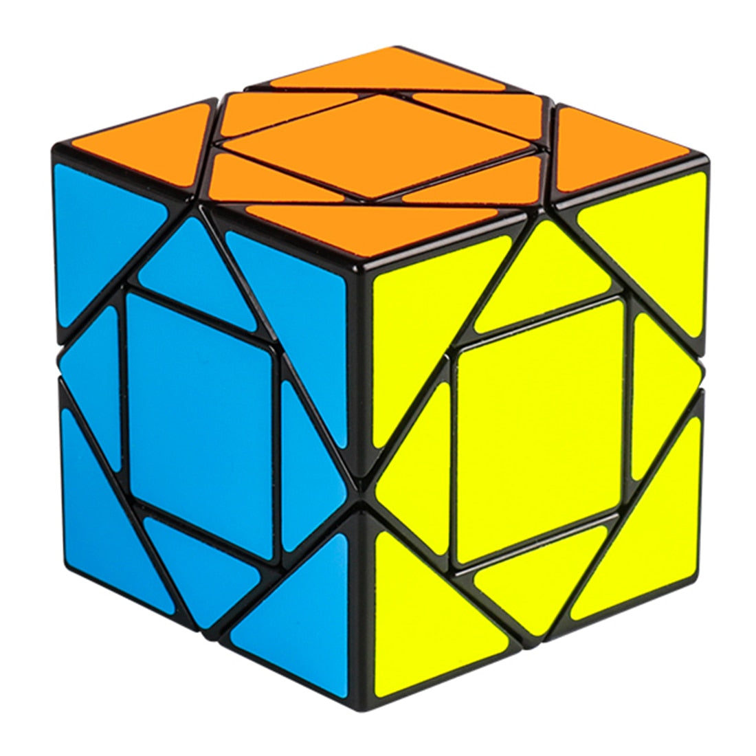Gros plan sur un cube Pandore, détails des couleurs et formes visibles