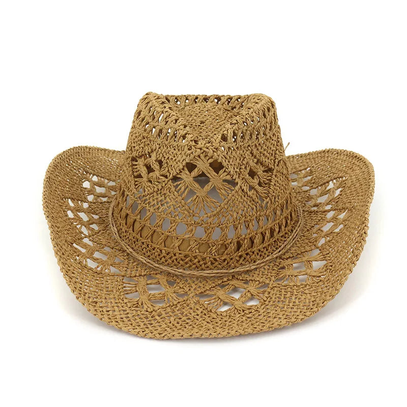 Vue de côté d'un chapeau de paille avec large bord
