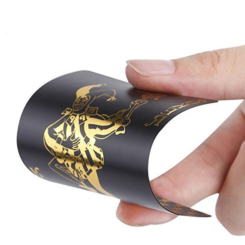 Jeu de cartes étanches en PVC, recto or sur fond noir