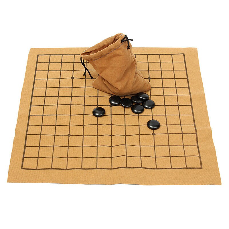 Plateau de jeu Go en cuir de Suède déplié