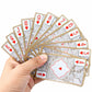 Cartes de jeu dispersées, motifs marbre et doré