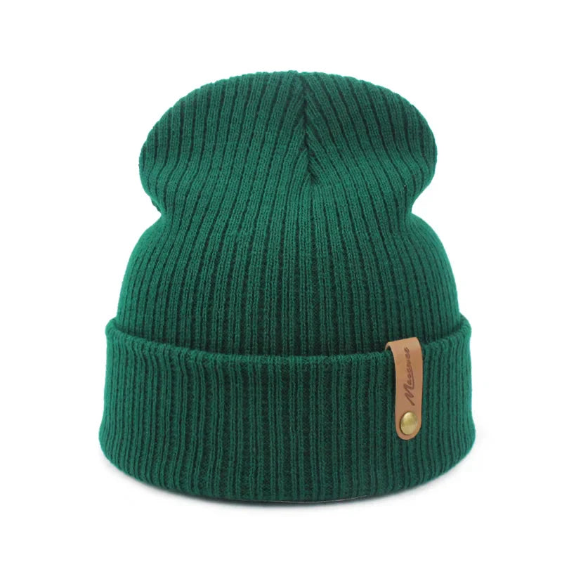 Bonnet blanc en maille, idéal pour temps frais