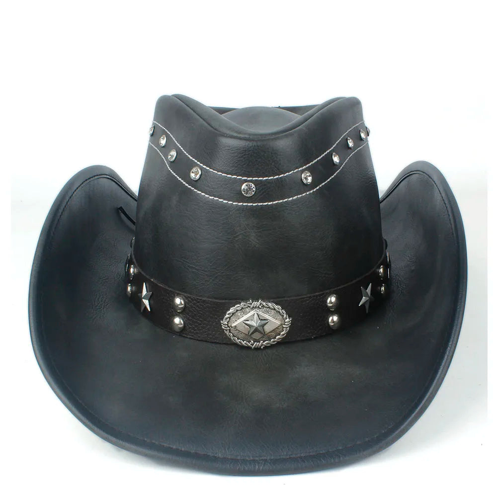 Chapeau Cowboy Cuir Véritable haa36d558bd4f4bb78c495ef4db238254e finitions visibles