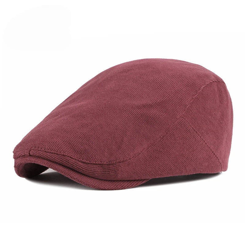 Vue de dessus d'un béret en coton, couleur neutre
