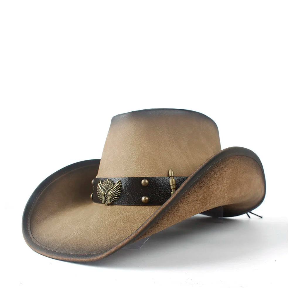 Chapeau Cowboy Cuir Véritable hc0abd77dd4e842bfacee9ac4ad5542e6m vue du matériau