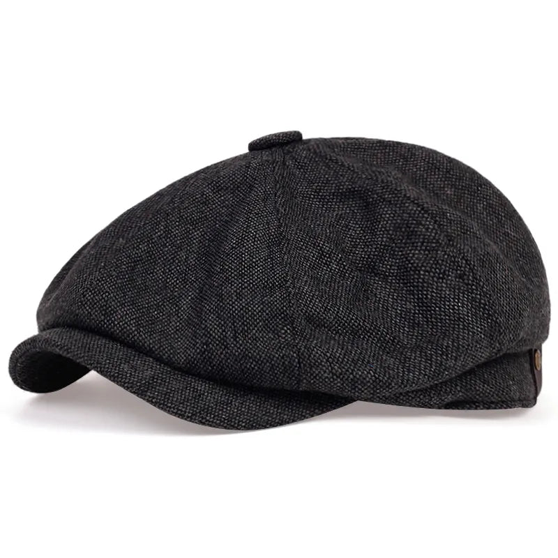 Casquette gavroche en velours côtelé marron