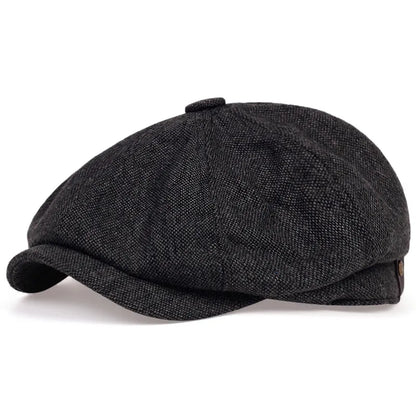 Casquette gavroche en velours côtelé marron
