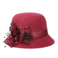 Chapeau cloche blanc cassé avec bordure en dentelle