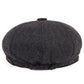 Casquette en tweed gris avec visière arrondie