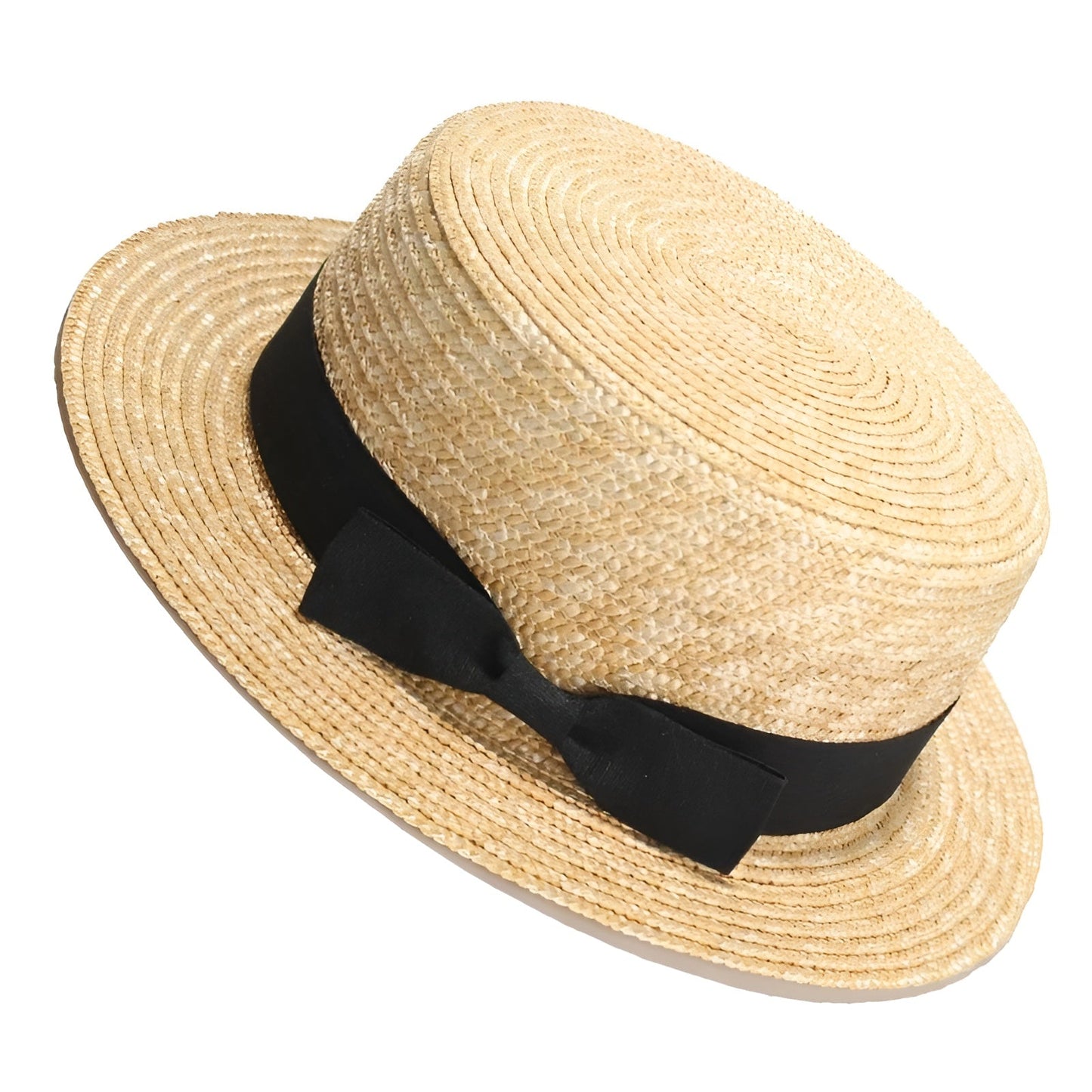 Chapeau de paille élégant, détail du tissage fin
