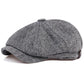 Vue de dessus d'une casquette gavroche en tissu épais