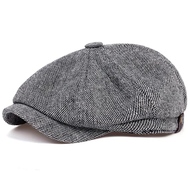 Vue de dessus d'une casquette gavroche en tissu épais