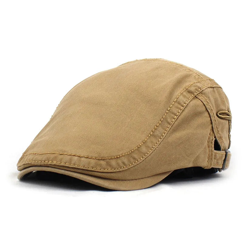 Béret en coton beige, vue de dessus montrant la texture