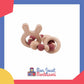 Détail du hochet lapin montrant les perles en bois