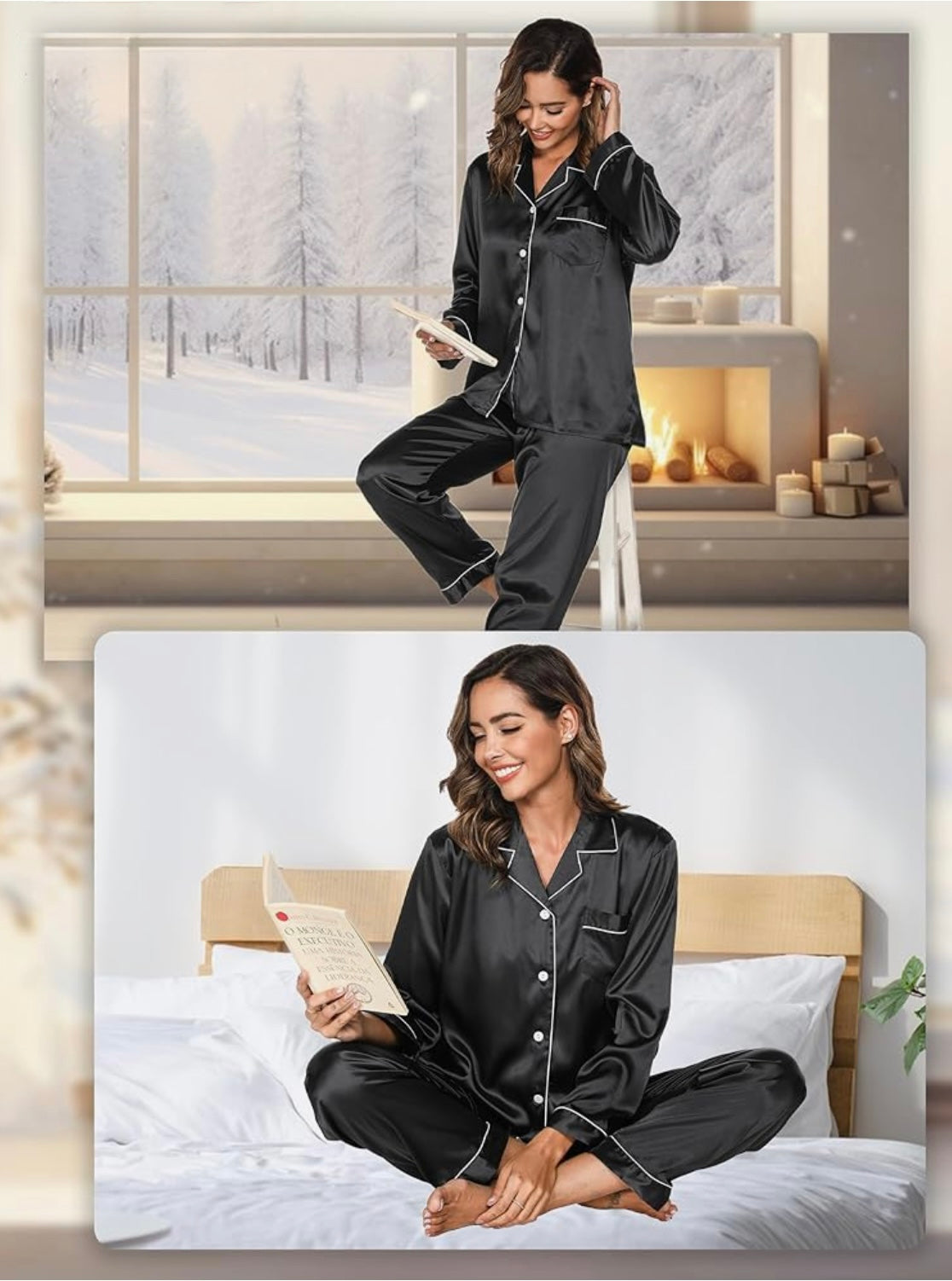 Vue complète du pyjama, soulignant le style moderne