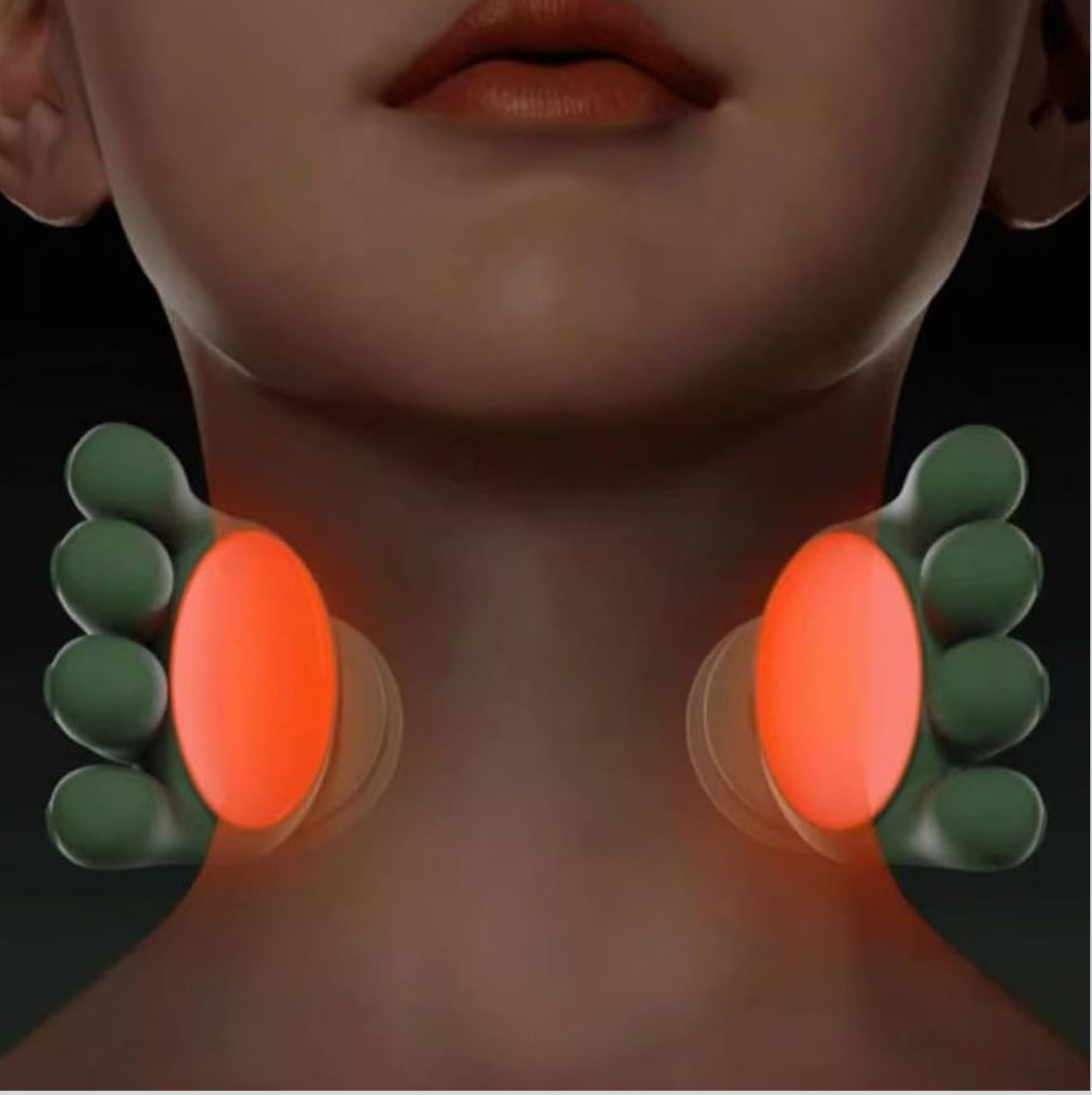 Masseur cervical portable avec lumière indiquant le niveau de chaleur