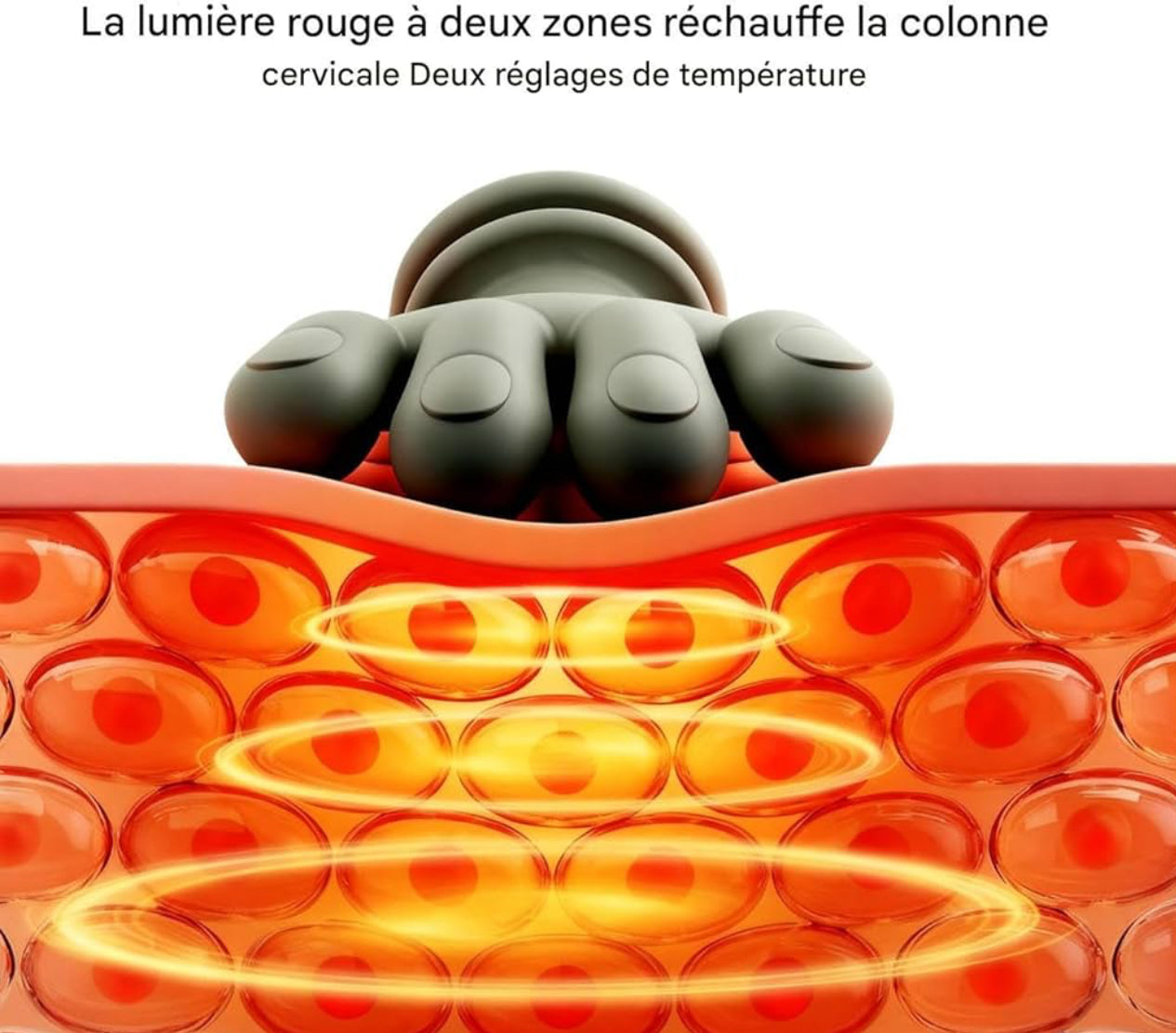 Masseur cervical sur une table en bois, prêt à l'emploi