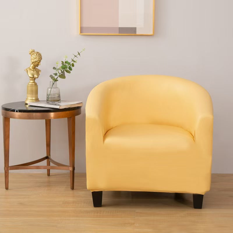 Gros plan sur texture imperméable de la housse jaune