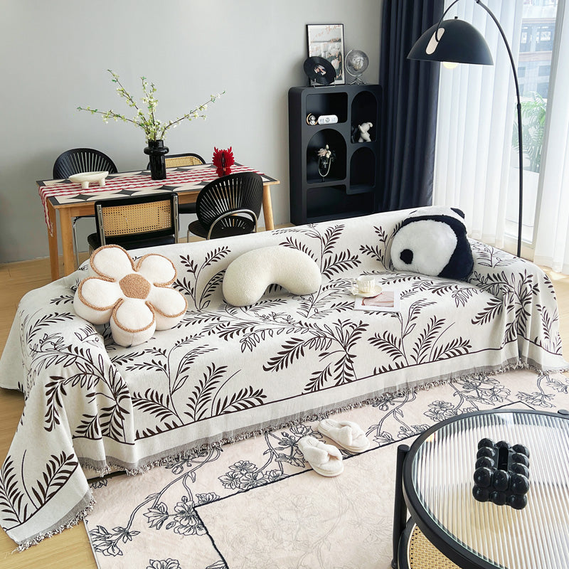 Vue d'ensemble du jeté avec motifs géométriques