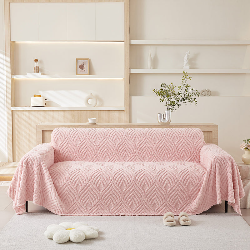 Jeté de canapé en polaire rose, protection élégante