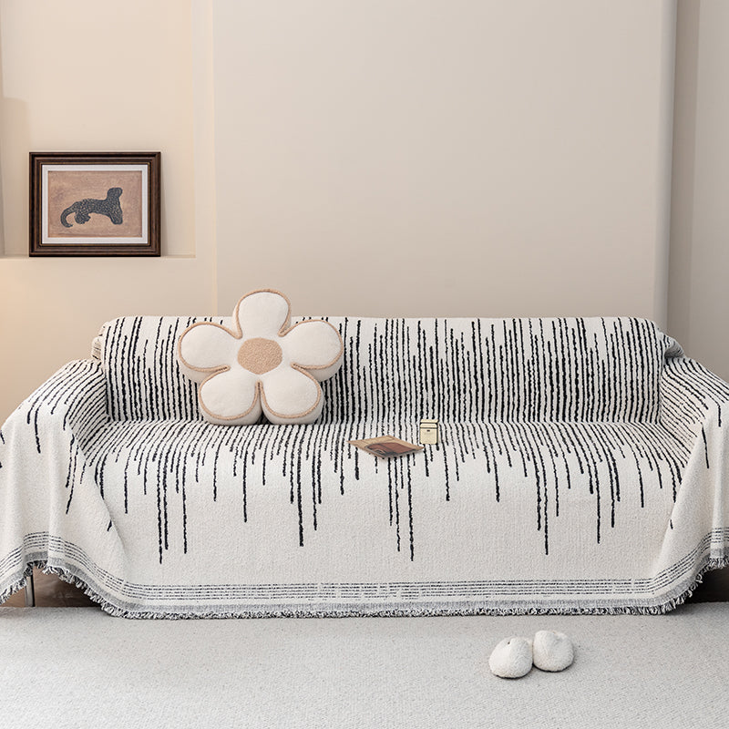 Jeté de canapé en coton avec motifs ethniques en relief