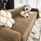 Détail du tissage artisanal du jeté en coton naturel